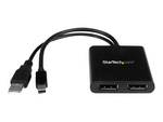 2-Port Multi Monitor Adapter, Mini DisplayPort 1.2 to DisplayPort MST Hub, Dual 4K 30Hz, Windows Extended Desktop (MSTMDP122DP)