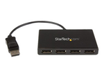 4-Port Multi Monitor Adapter, DisplayPort 1.2 MST Hub, 4x 1080p, Video Splitter for Extended Desktop Mode on Windows PCs Only, DP to Quad DP Monitors MST Hub