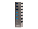 7-Port Self-Powered USB-C Hub with Individual On/Off Switches, USB 3.0 5Gbps Expansion Hub w/Power Supply, Desktop/Laptop USB-C to USB-A Hub, 7x BC 1.2 (1.5A), USB Type C Hub