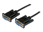 2m Black DB9 RS232 Serial Null Modem Cable F/F